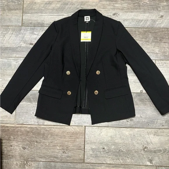 Anne Klein Black Blazer Size M Career Jacket NWT Retails for $149 - Picture 2 of 8